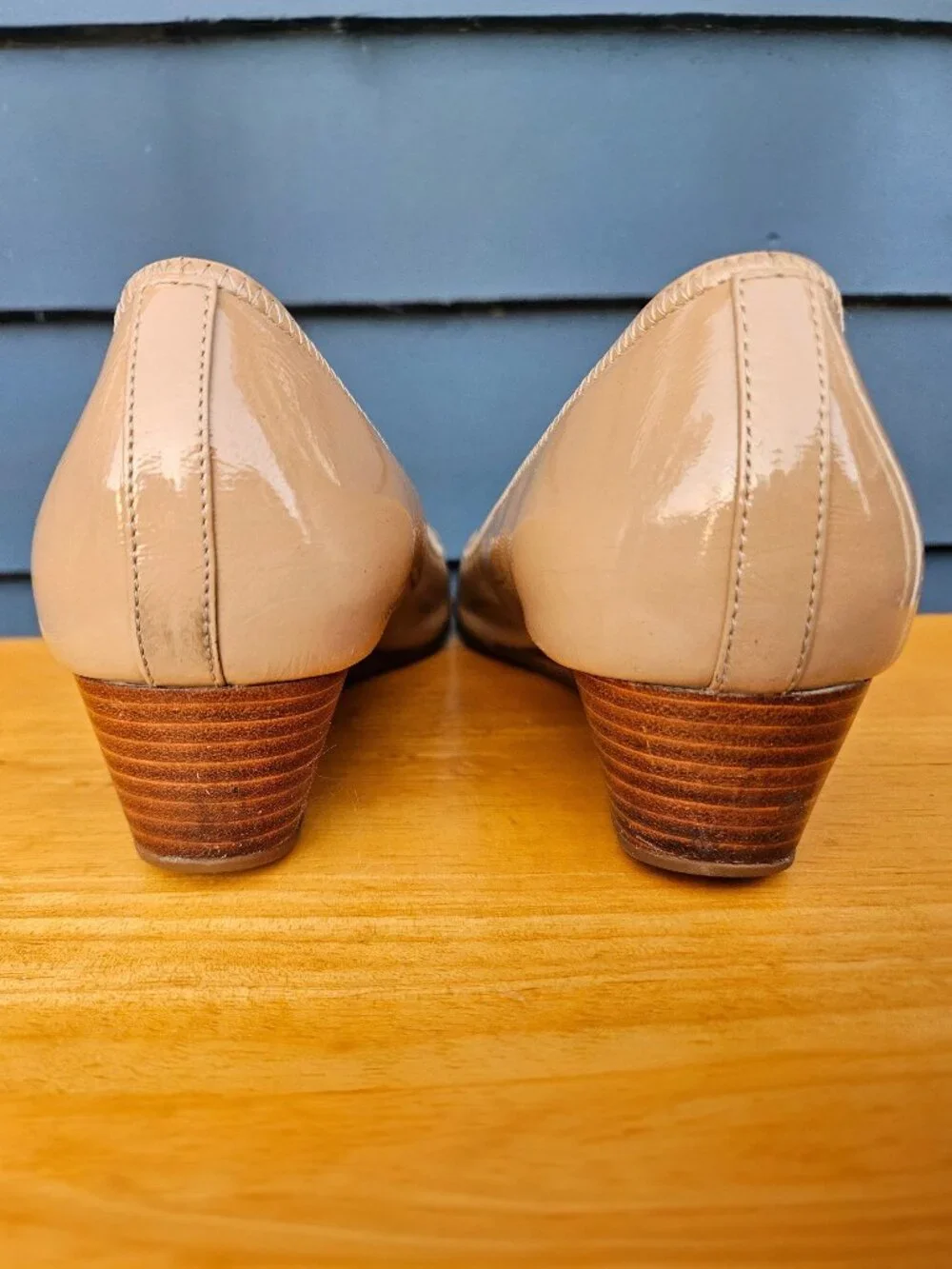 Cole Haan Tan Peep Toe Wedge